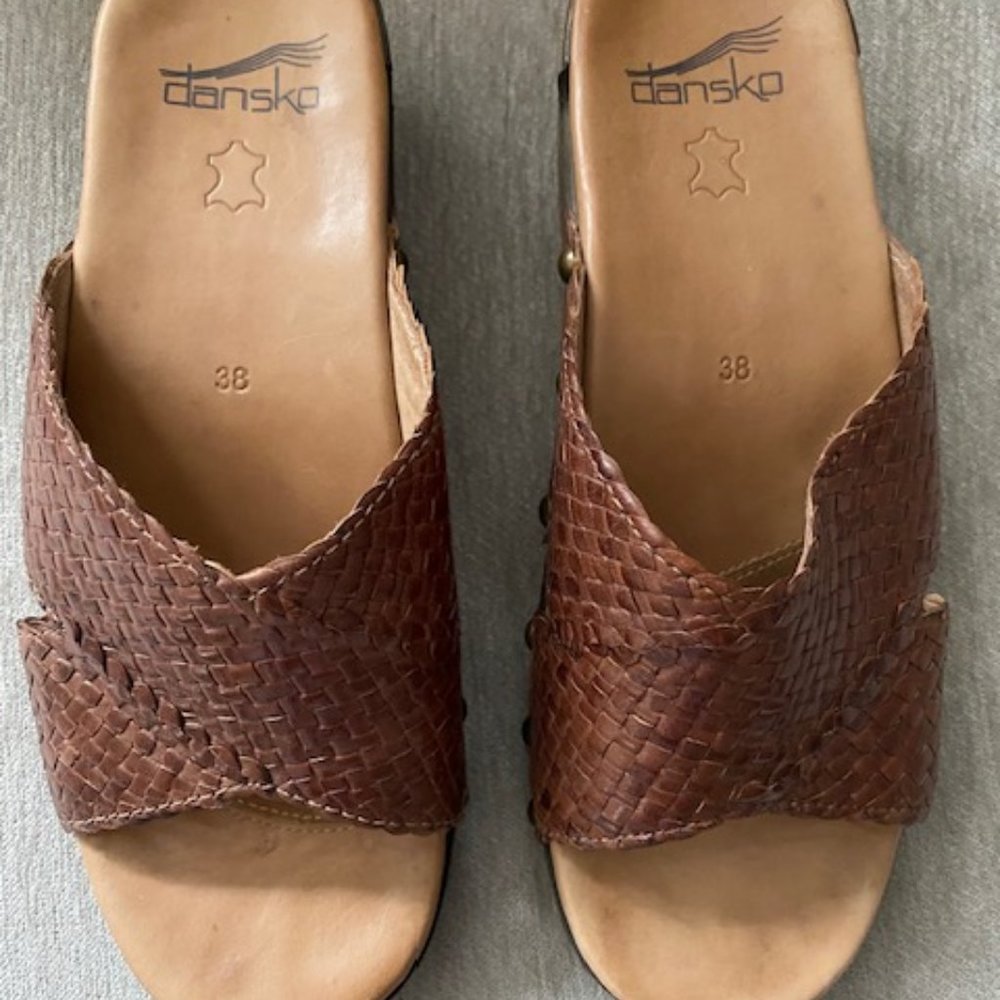 Dansko Mila Slides - Woven Leather in beautiful Cordovan - VGC Size 38 - Picture 4 of 5